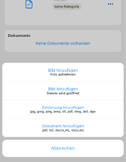 BZD Kategorie wählen